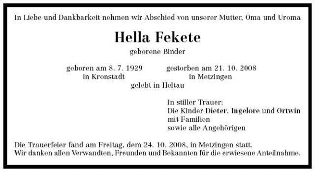 Binder Hella 1929-2008 Todesanzeige